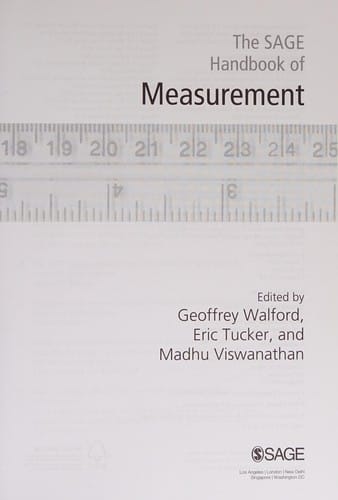 The SAGE handbook of measurement