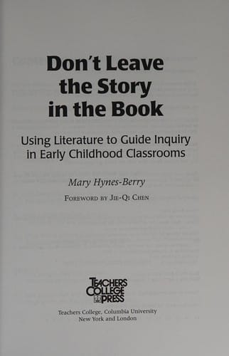 Don't leave the story in the book