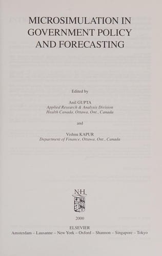 Microsimulation in government policy and forecasting