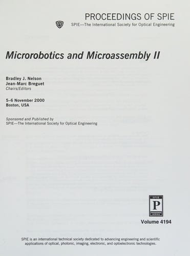 Microrobotics and microassembly II