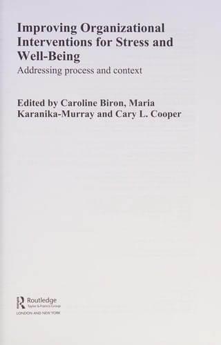 Improving organizational interventions for psychosocial stress and well-being