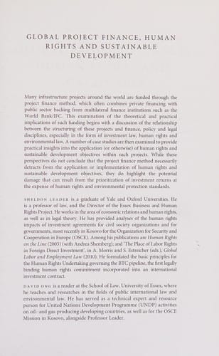 Global project finance, human rights and sustainable development