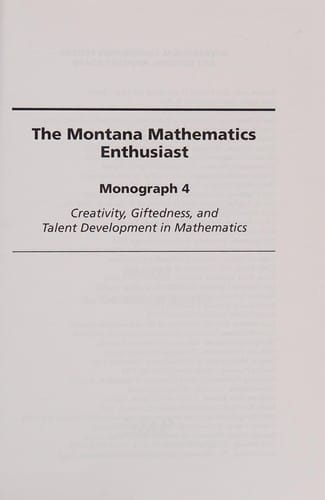 Creativity, giftedness, and talent development in mathematics