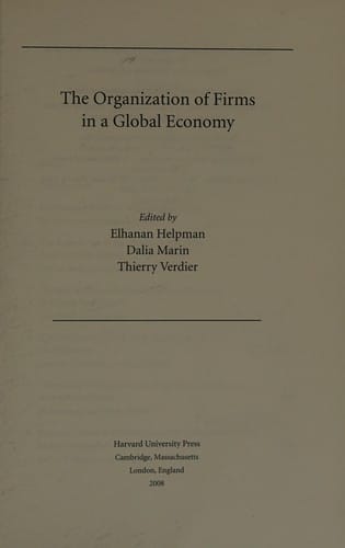The organization of firms in a global economy