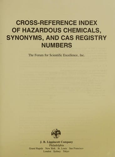 Cross-reference index of hazardous chemicals, synonyms, and CAS registry numbers