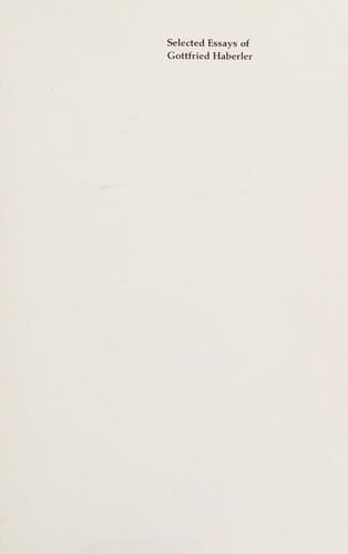 Selected essays of Gottfried Haberler