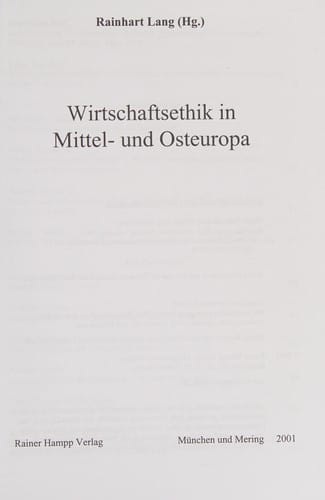 Wirtschaftsethik in Mittel- und Osteuropa