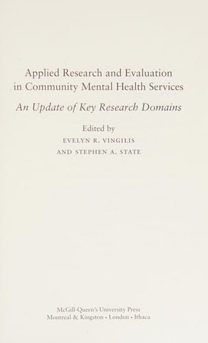 Applied research and evaluation in community mental health services