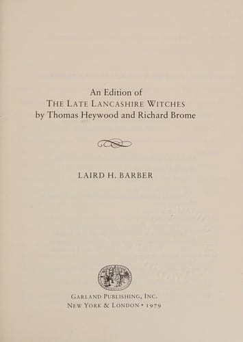 An edition of The late Lancashire witches
