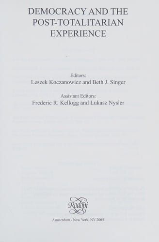 Democracy and the post-totalitarian experience