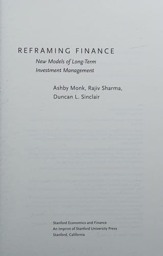 Reframing finance