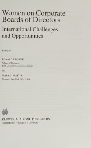 Women on corporate boards of directors