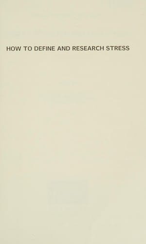 How to define and research stress