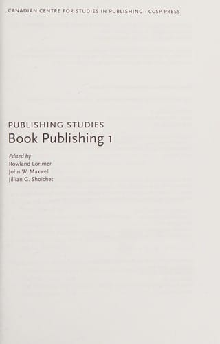 Book publishing I