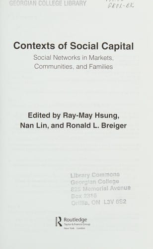 Contexts of social capital