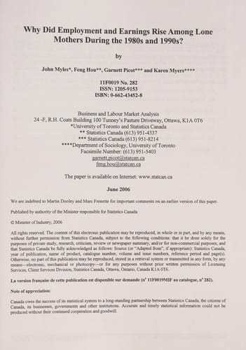 Why did employment and earnings rise among lone mothers during the 1980s and 1990s?