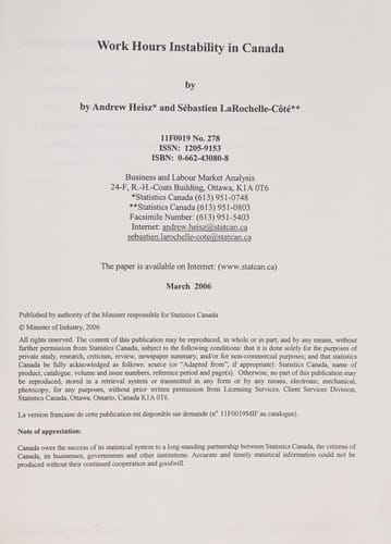 Work hours instability in Canada