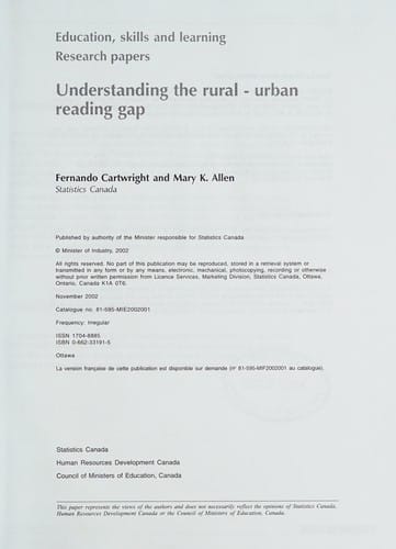 Understanding the rural-urban reading gap