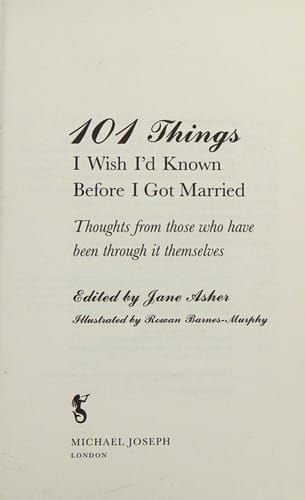 101 things I wish I'd known before I got married