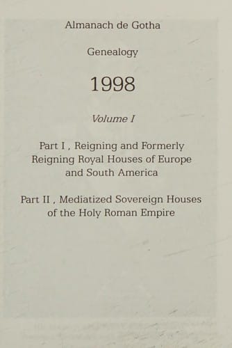 Almanach de Gotha genealogy 1998