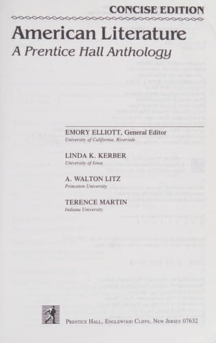 American literature, a Prentice Hall anthology--concise edition