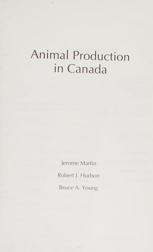 Animal production in Canada