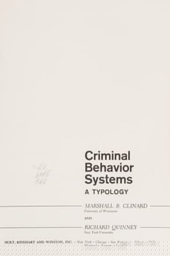 Criminal behavior systems