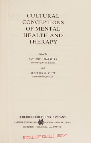 Cultural conceptions of mental health and therapy