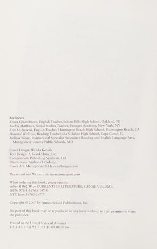 Currents in Literature (Integrated English Language Arts, Genre Volume)