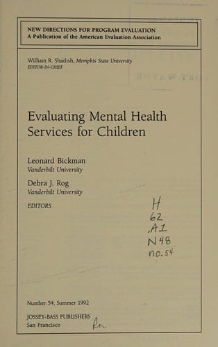 Evaluating mental health services for children