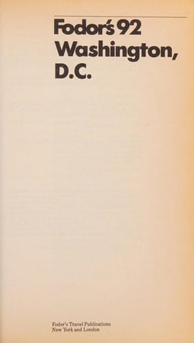 Fodor's Washington D.C. 248 0 10