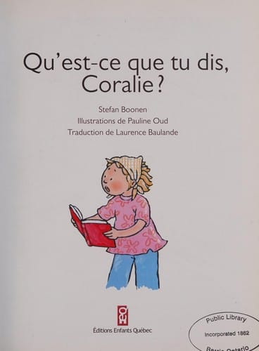 Qu'est-ce que tu dis, Coralie?