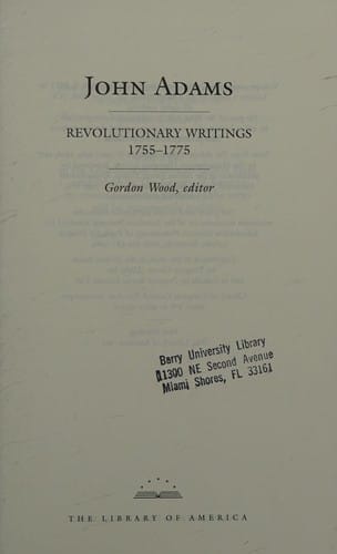 Revolutionary Writings, 1755-1775