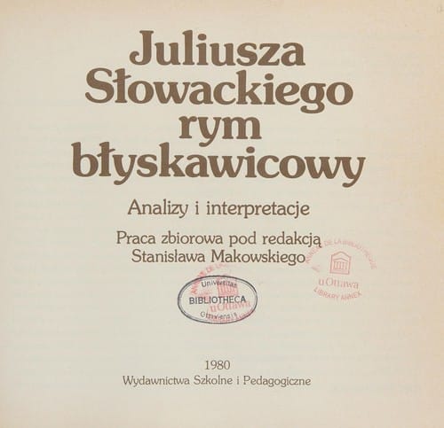 Juliusza Słowackiego rym błyskawicowy