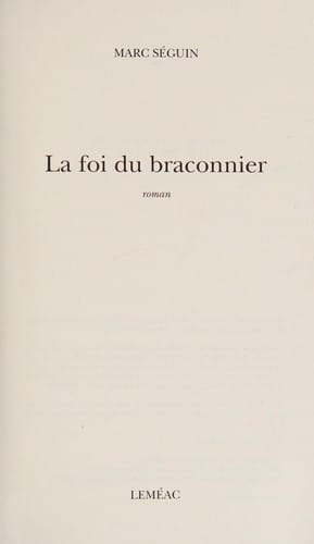 La foi du braconnier