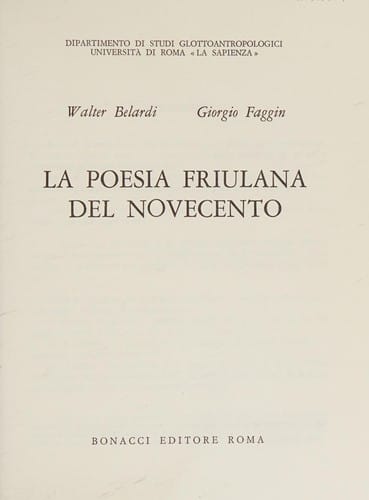 La Poesia friulana del Novecento