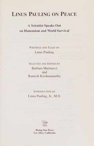 Linus Pauling on peace