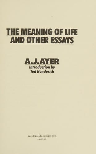 The meaning of life and other essays