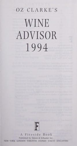 Oz Clarke's wine advisor 1994