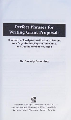 Perfect phrases for writing grant proposals
