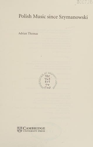 POLISH MUSIC FROM SZYMANOWSKI TO LUTOSLAWSKI