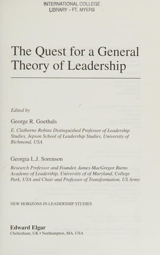 The quest for a general theory of leadership