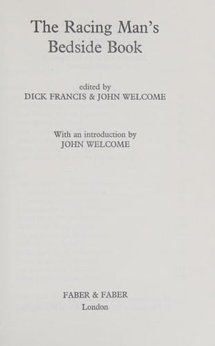 The racing man's bedside book