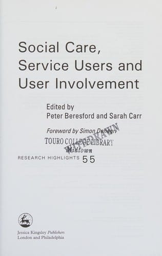 Social care, service users and user involvement