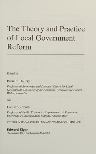 The theory and practice of local government reform