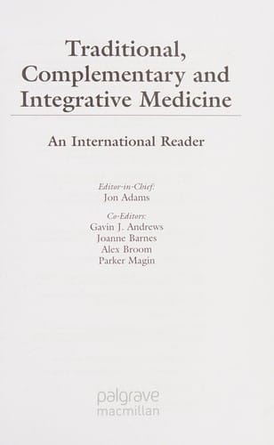 Traditional, complementary and integrative medicine