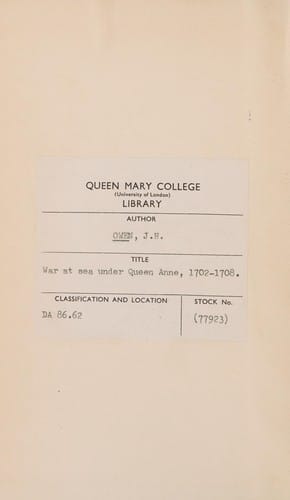 War at sea under Queen Anne, 1702-1708