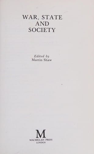 War, state, and society