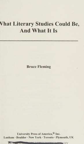 What literary studies could be, and what it is