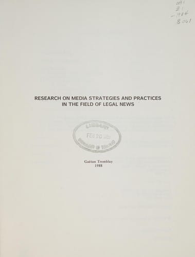 Research on media strategies and practices in the field of legal news